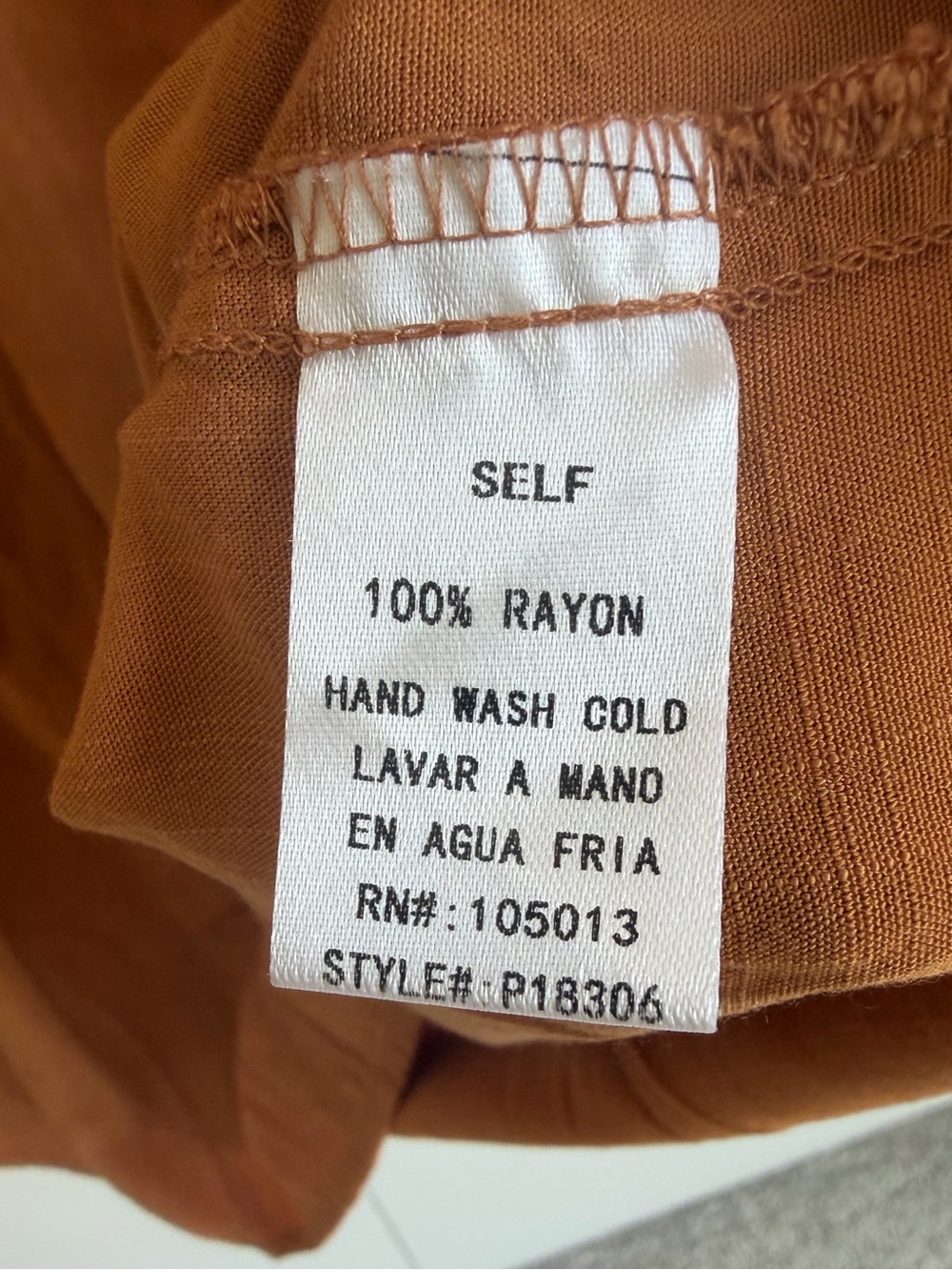 Andrée by Unit 1X Rust Dolman Sleeve Boho Rayon Blouse Relaxed V-Neck Top - Picture 6 of 11